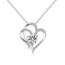 Double Love Herz-Halskette mit Zirkonia | Romantischer Schmuck für Damen - Bild 2