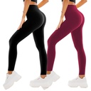 2er Pack Leggings Damen High Waist - Sportleggins Elastisch Yogahose Blickdicht Fitness Gym Yoga - Bild 9