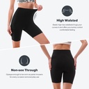 Radlerhose Damen Kurz High Waist Shorts Leggings für Sommer Fitness Sport Yoga - Bild 2