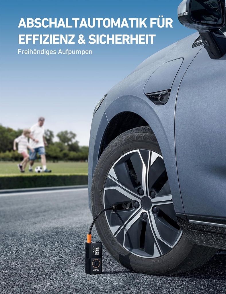 Astroai Kabelloser Elektrische Luftpumpe, Tragbare Akku Fahrradpumpe Mit Alle Ventile, Led-Licht, Wiederaufladbare Reifenpumpe Für Fahrrad, E-Bike, Auto, Motorrad, Bälle