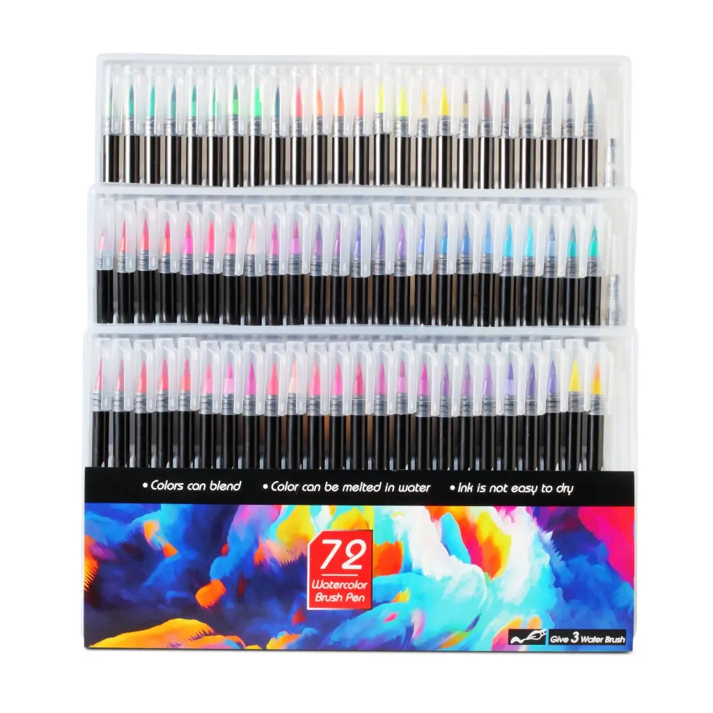 Pinselstifte Aquarellstifte Mit Befüllbaren Wassertankpinsel Malerei Set 12  24  48  72 Farben - 11.webp