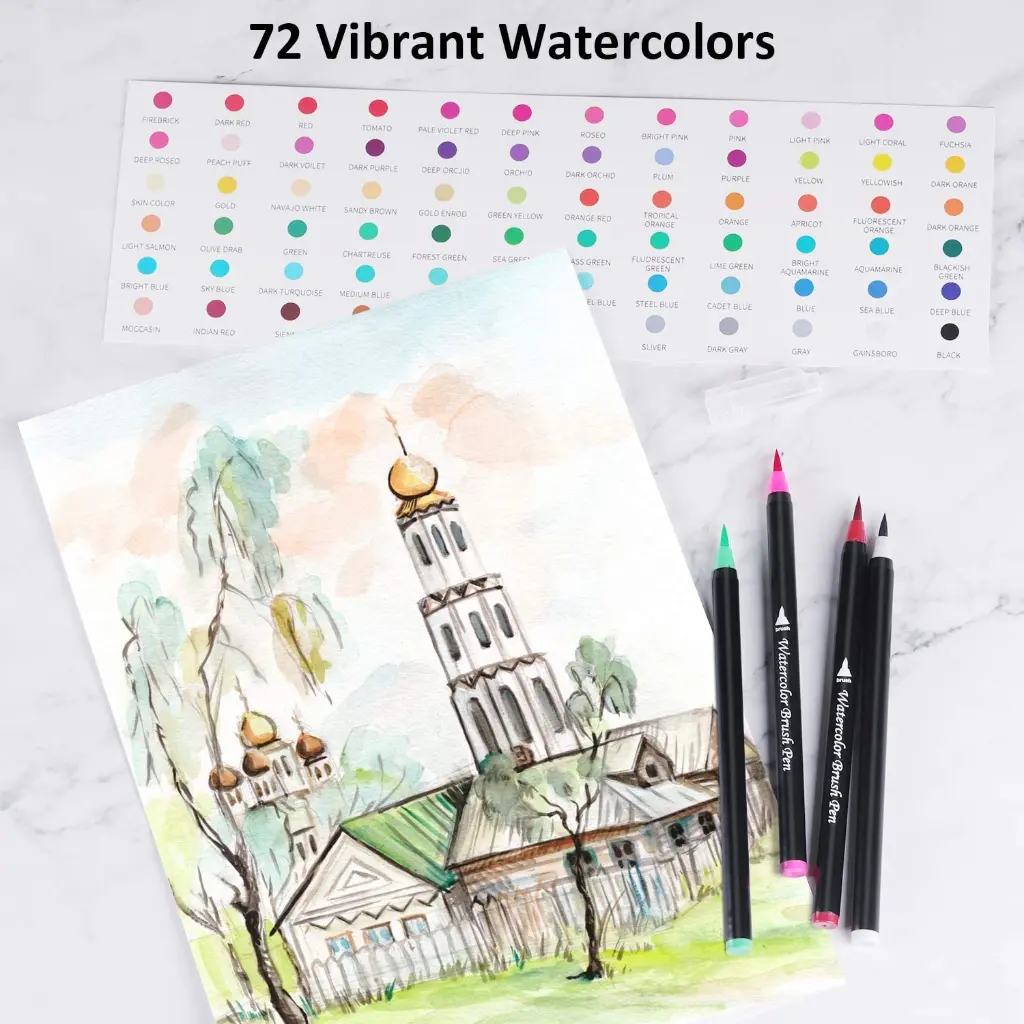 Pinselstifte Aquarellstifte Mit Befüllbaren Wassertankpinsel Malerei Set 12  24  48  72 Farben - 4.webp