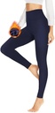 Thermo Leggings Damen Gefüttert Im Winter, High Waist Thermoleggings Warm Thermohose Blickdicht Strumpfhose Für Sport