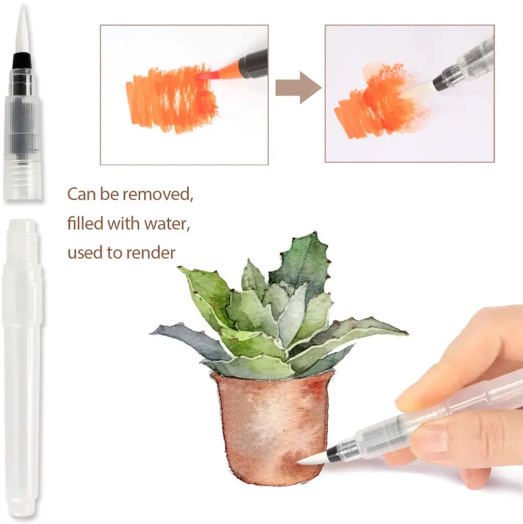 Pinselstifte Aquarellstifte Mit Befüllbaren Wassertankpinsel Malerei Set 12  24  48  72 Farben - 2.webp