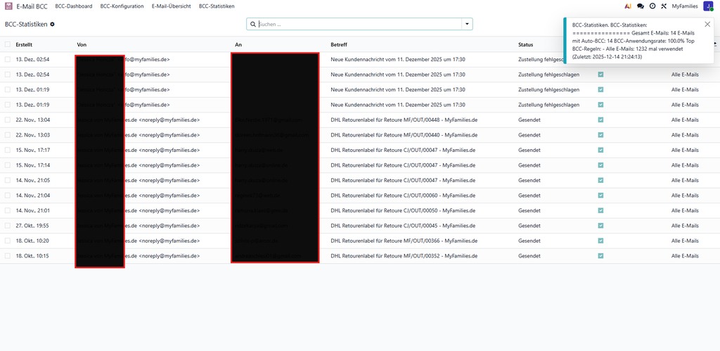 Odoo 19 E-Mail BCC Addon Top Email BCC Auto-Addon für Odoo 19 - Bild 1