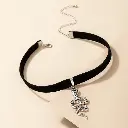 Punk Schlange Samt Halsband Silber Gold Schlange Anhänger Halskette Kette Silber - 2.webp