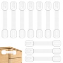 10 Stück Kindersicherung Für Schrank Und Schubladen, Schubladensicherung Für Baby Und Kinder Mit 3M Kleber Ohne Bohren - Weiß