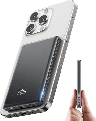 [6cb5e7d4-96c8-4e1b-806d-3a203bcedc15] Powerbank iPhone MagSafe 5000mAh – Magnetisch Wireless 20W Schnelllade Akku