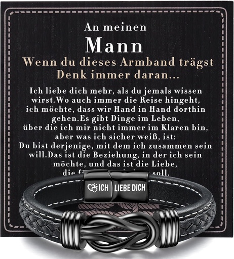 [135ab0ee] An Meinen Mann Armband - Geburtstagsgeschenk Für Männer Söhne, Lederarmband, Geschenke Für Weihnachten