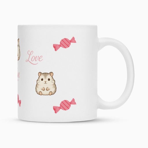 [5SLA06F1] Kuscheliger Hamster-Genuss: Premium Keramiktasse mit Niedlichem Hamster-Design – 330 ml